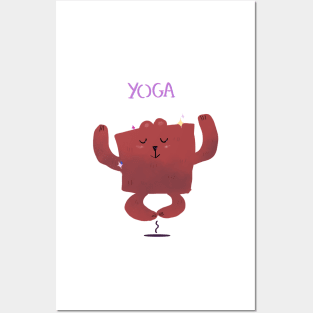 Yoga bear Posters and Art